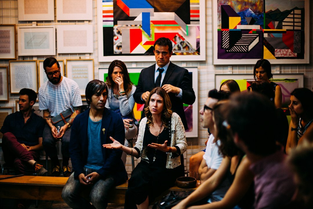 group of journalists in discussion