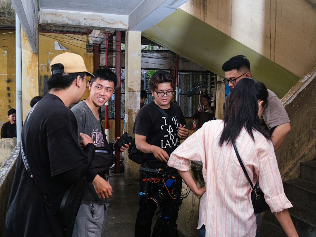 group of journalists networking
