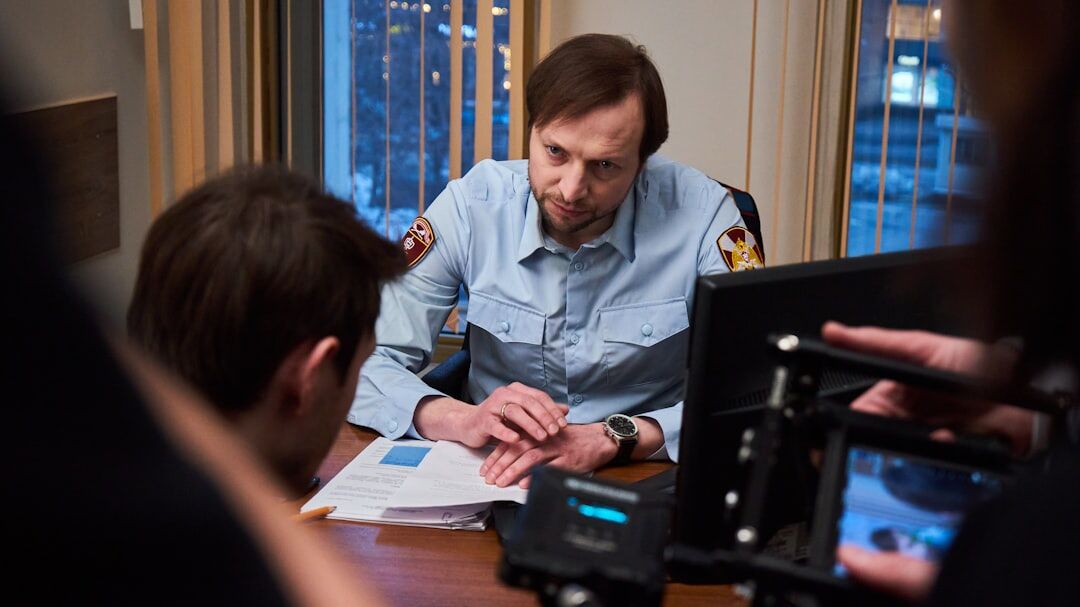 media professional conducting interview