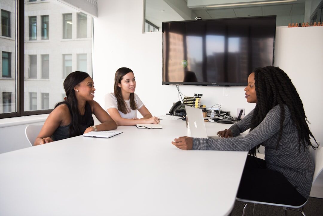 woman conducting interview